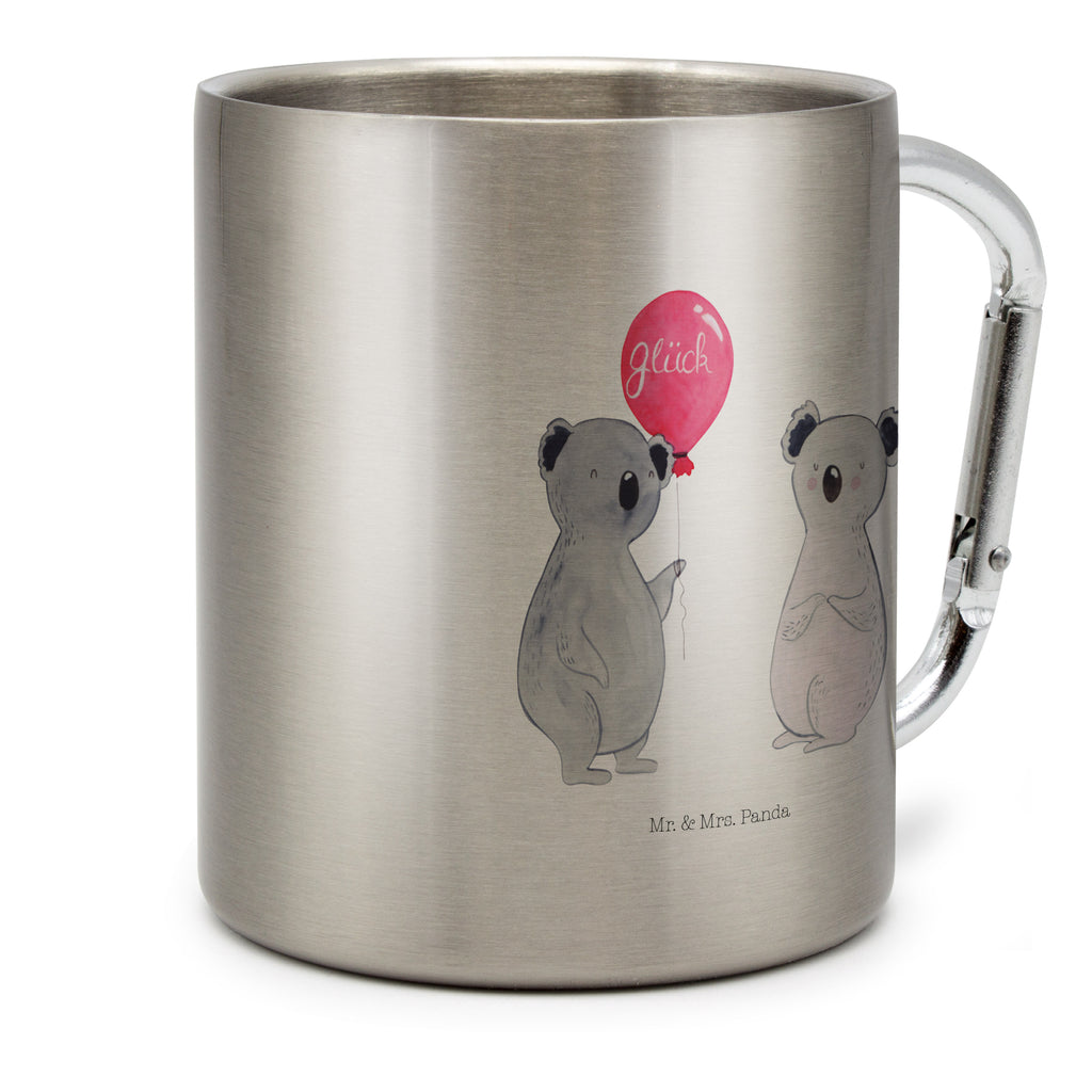 Edelstahlbecher Koala Luftballon Edelstahltasse, Karabiner, Edelstahlbecher, Outdoor, Camping, Tasse, Becher, Koala, Koalabär, Luftballon, Party, Geburtstag, Geschenk