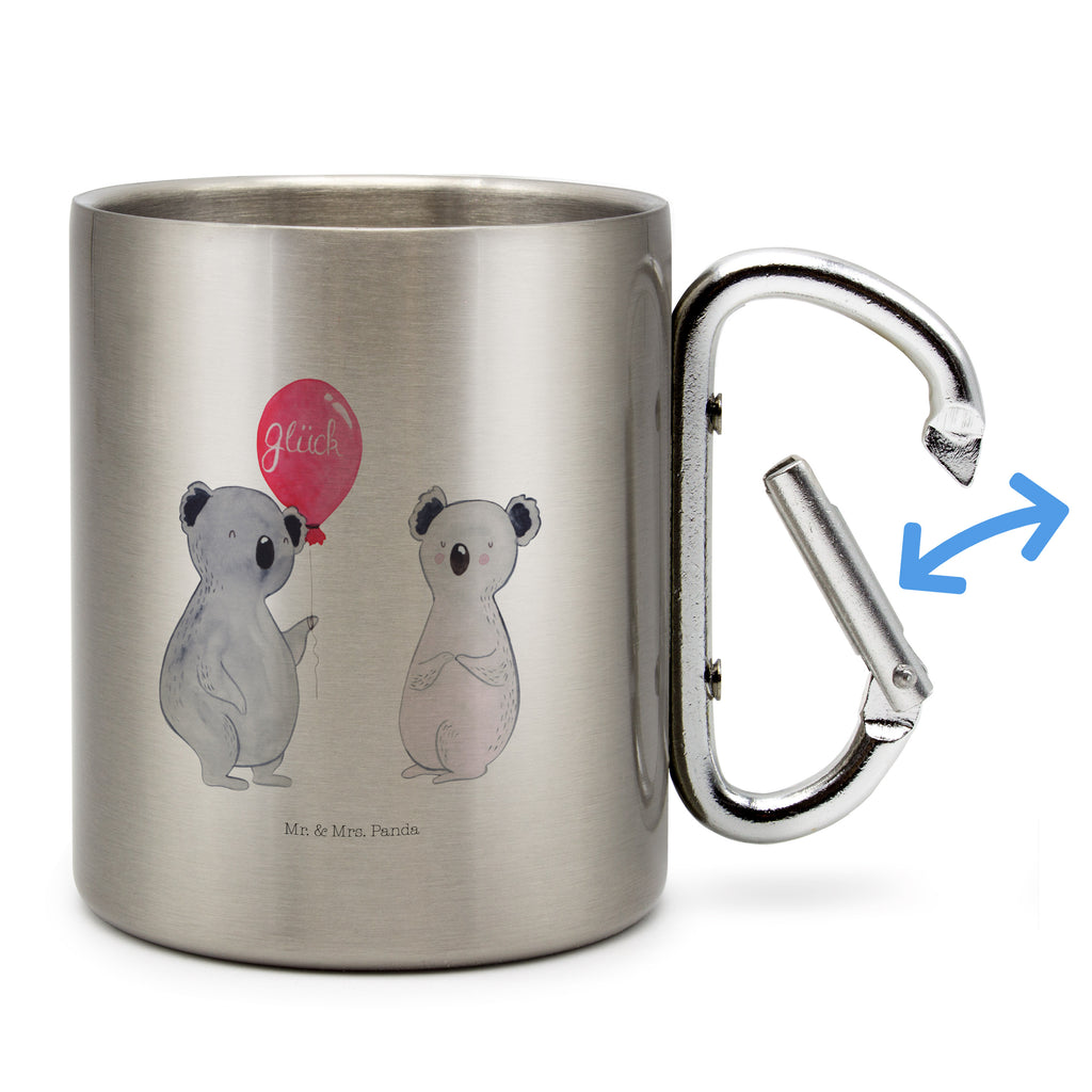 Edelstahlbecher Koala Luftballon Edelstahltasse, Karabiner, Edelstahlbecher, Outdoor, Camping, Tasse, Becher, Koala, Koalabär, Luftballon, Party, Geburtstag, Geschenk