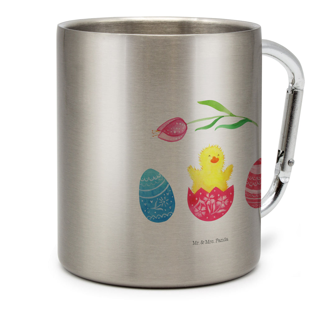 Edelstahlbecher Küken geschlüpft Edelstahltasse, Karabiner, Edelstahlbecher, Outdoor, Camping, Tasse, Becher, Ostern, Osterhase, Ostergeschenke, Osternest, Osterdeko, Geschenk zu Ostern, Küken, Osterei, Ostereier, Ei, Frühlingsgefühle, Freude, Grüße, liebe Grüße, Frohe Ostern, Ostergrüße