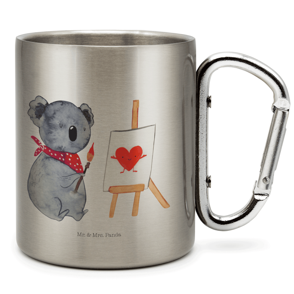 Edelstahlbecher Koala Künstler Edelstahltasse, Karabiner, Edelstahlbecher, Outdoor, Camping, Tasse, Becher, Koala, Koalabär, Liebe, Liebensbeweis, Liebesgeschenk, Gefühle, Künstler, zeichnen