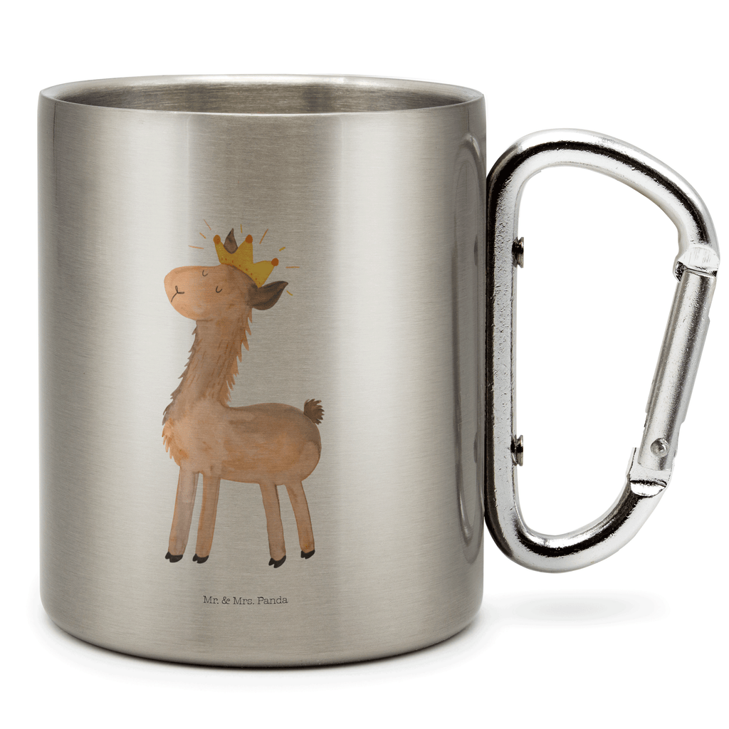 Edelstahlbecher Lama König Edelstahltasse, Karabiner, Edelstahlbecher, Outdoor, Camping, Tasse, Becher, Lama, Alpaka, Lamas, König, Königin, Freundin, Mama, Papa, Büro Kollege, Kollegin, Chef, Vorgesetzter, Abi, Abitur