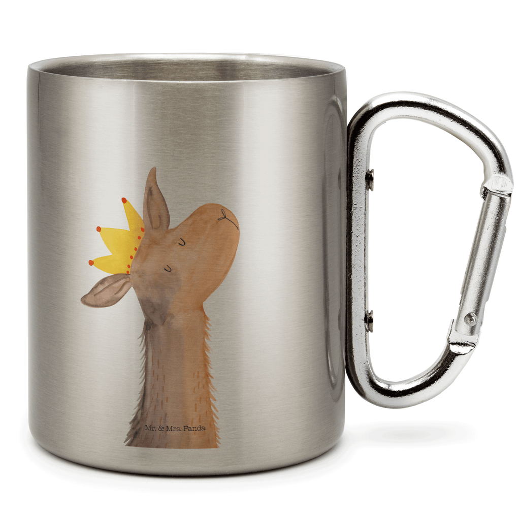 Edelstahlbecher Lamakopf König Edelstahltasse, Karabiner, Edelstahlbecher, Outdoor, Camping, Tasse, Becher, Lama, Alpaka, Lamas, König, Königin, Freundin, Mama, Papa, Büro Kollege, Kollegin, Chef, Vorgesetzter, Abi, Abitur