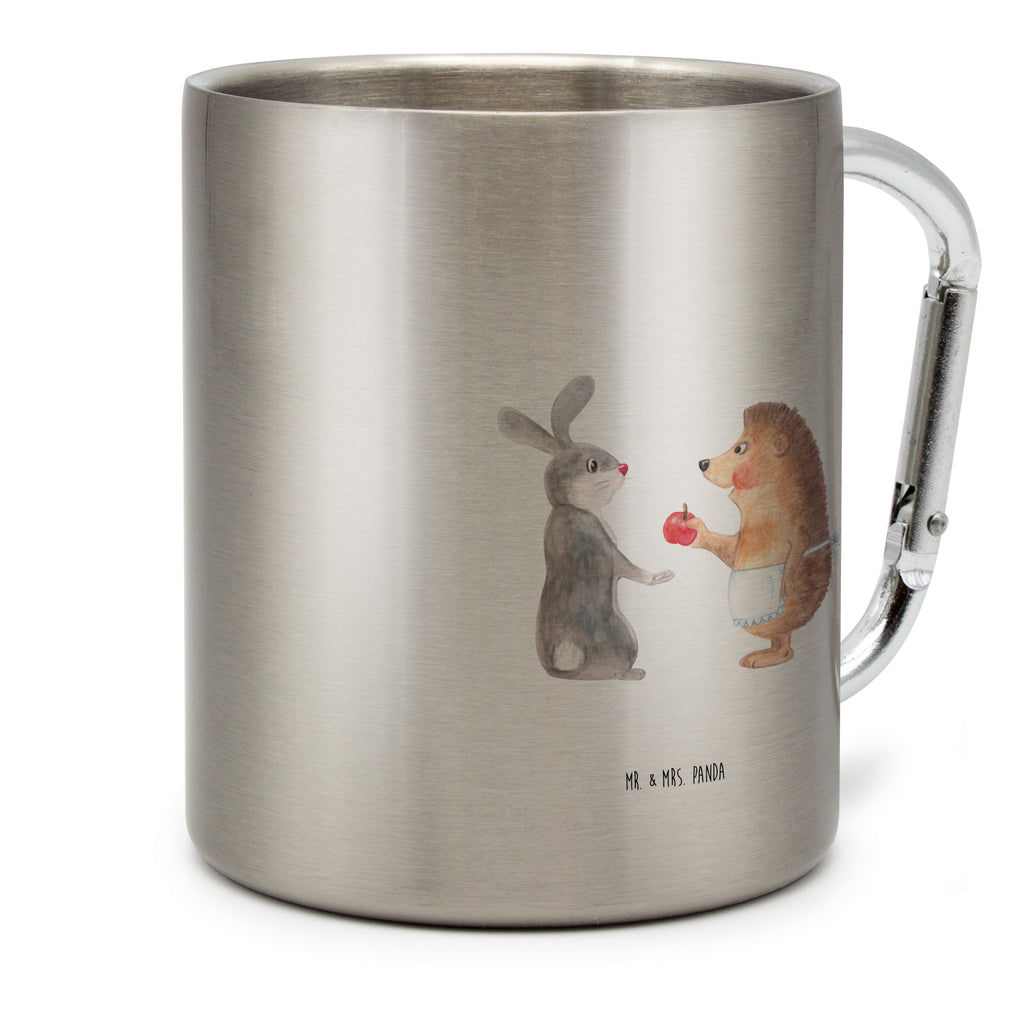 Edelstahlbecher Liebe ist nie ohne Schmerz Edelstahltasse, Karabiner, Edelstahlbecher, Outdoor, Camping, Tasse, Becher, Tiermotive, Gute Laune, lustige Sprüche, Tiere, Igel und Hase, Igel, Hase, Liebe Spruch, Liebeskummer Geschenk, Herzschmerz, Trösten, Trennungsschmerz, Spruch romantisch
