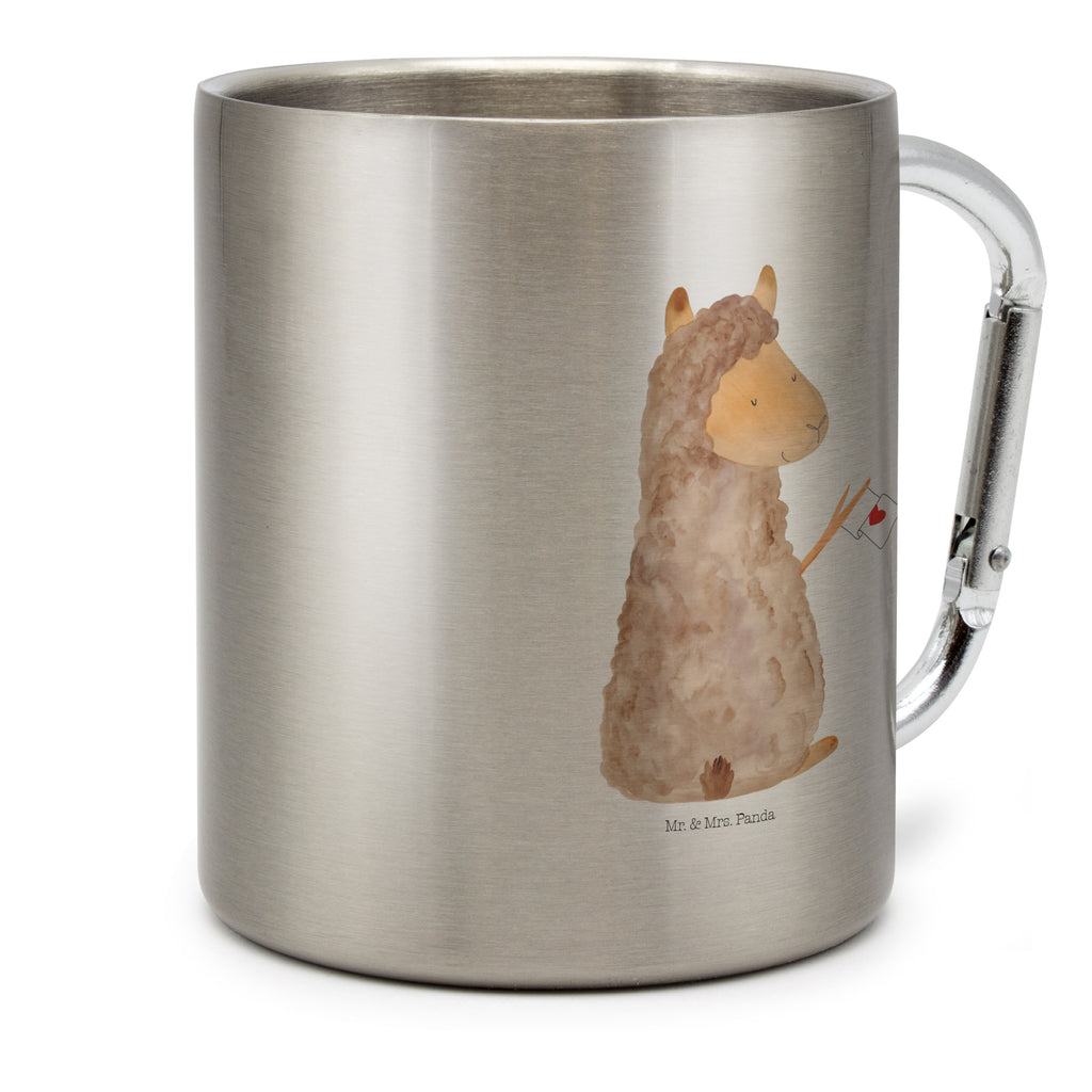 Edelstahlbecher Alpaka Fahne Edelstahltasse, Karabiner, Edelstahlbecher, Outdoor, Camping, Tasse, Becher, Alpaka, Lama, Alpakas, Lamas, Liebe