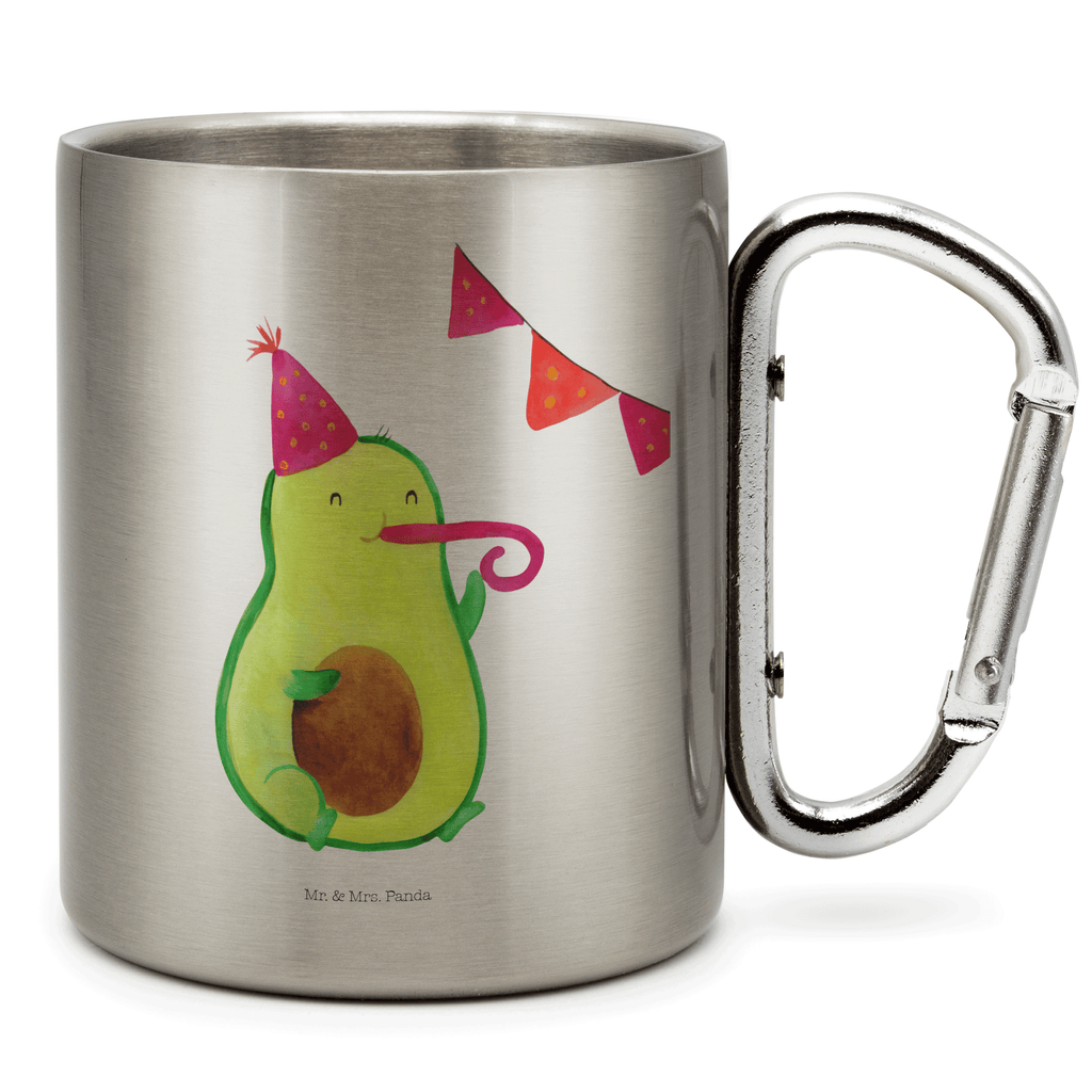 Edelstahlbecher Avocado Birthday Edelstahltasse, Karabiner, Edelstahlbecher, Outdoor, Camping, Tasse, Becher, Avocado, Veggie, Vegan, Gesund
