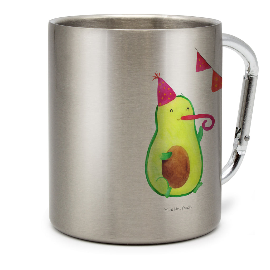 Edelstahlbecher Avocado Birthday Edelstahltasse, Karabiner, Edelstahlbecher, Outdoor, Camping, Tasse, Becher, Avocado, Veggie, Vegan, Gesund