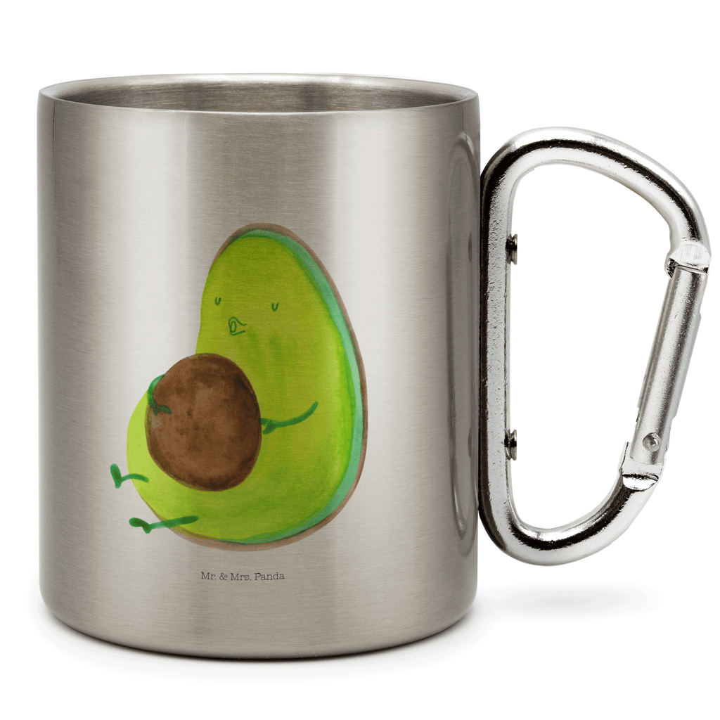 Edelstahlbecher Avocado pfeift Edelstahltasse, Karabiner, Edelstahlbecher, Outdoor, Camping, Tasse, Becher, Avocado, Veggie, Vegan, Gesund, Diät, Abnehmen, Ernährung, dick sein, Pummelfee