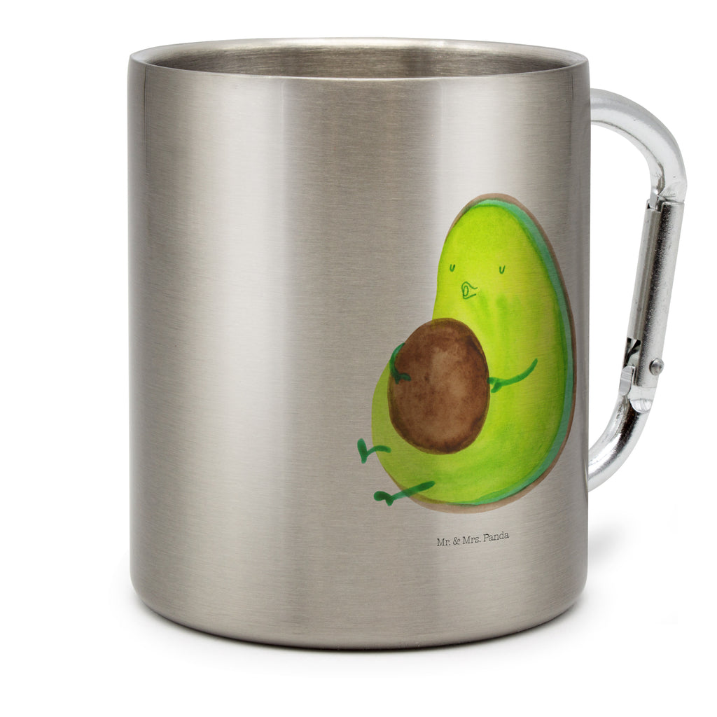 Edelstahlbecher Avocado pfeift Edelstahltasse, Karabiner, Edelstahlbecher, Outdoor, Camping, Tasse, Becher, Avocado, Veggie, Vegan, Gesund, Diät, Abnehmen, Ernährung, dick sein, Pummelfee