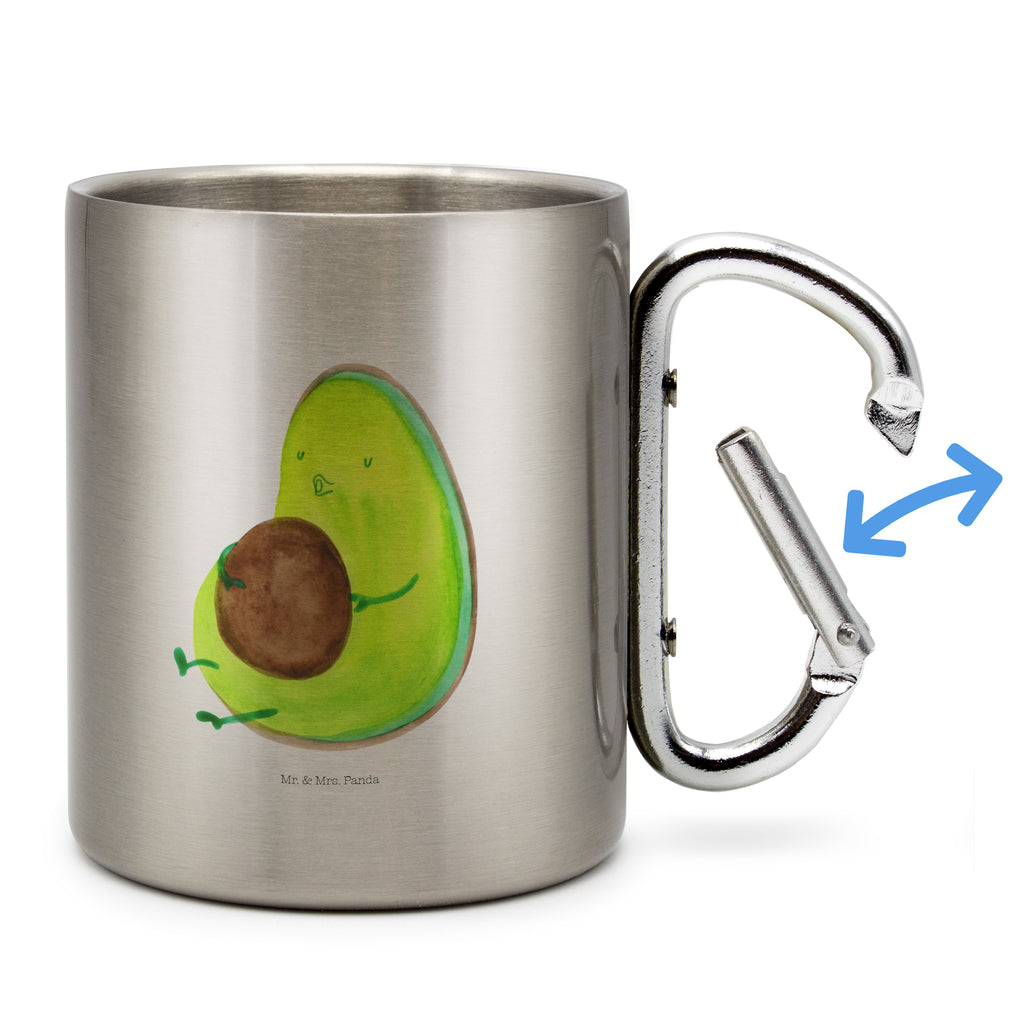 Edelstahlbecher Avocado pfeift Edelstahltasse, Karabiner, Edelstahlbecher, Outdoor, Camping, Tasse, Becher, Avocado, Veggie, Vegan, Gesund, Diät, Abnehmen, Ernährung, dick sein, Pummelfee