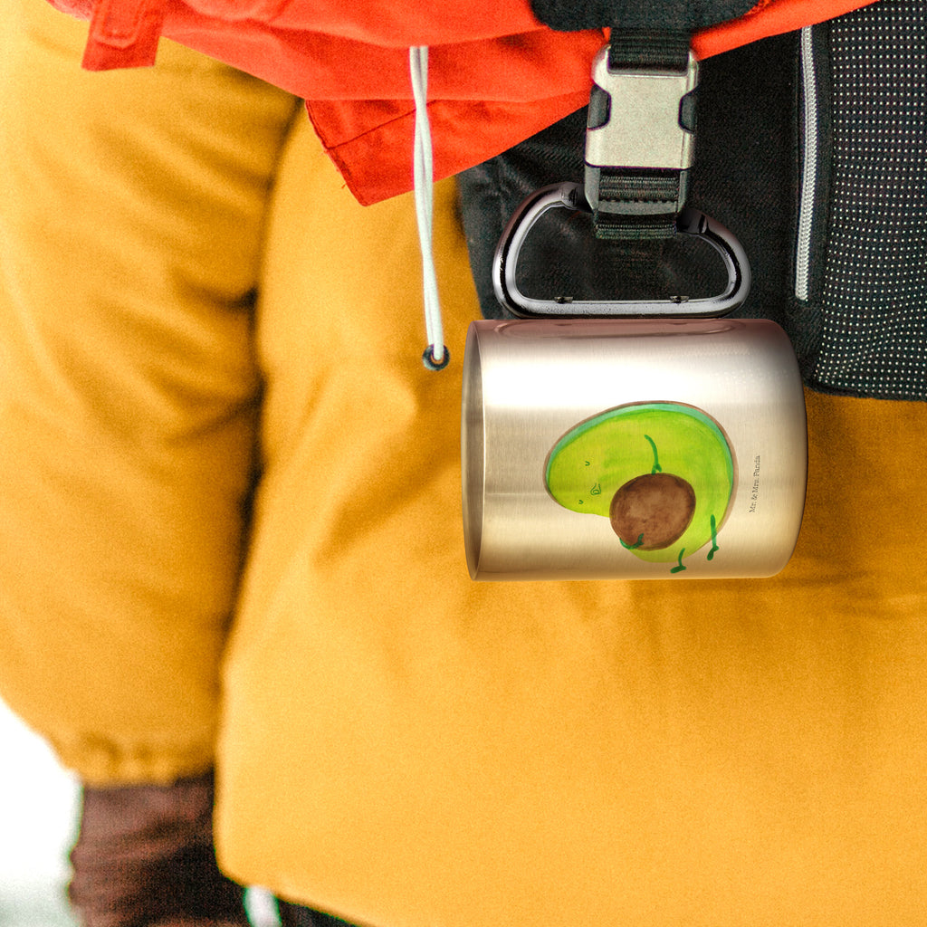 Edelstahlbecher Avocado pfeift Edelstahltasse, Karabiner, Edelstahlbecher, Outdoor, Camping, Tasse, Becher, Avocado, Veggie, Vegan, Gesund, Diät, Abnehmen, Ernährung, dick sein, Pummelfee