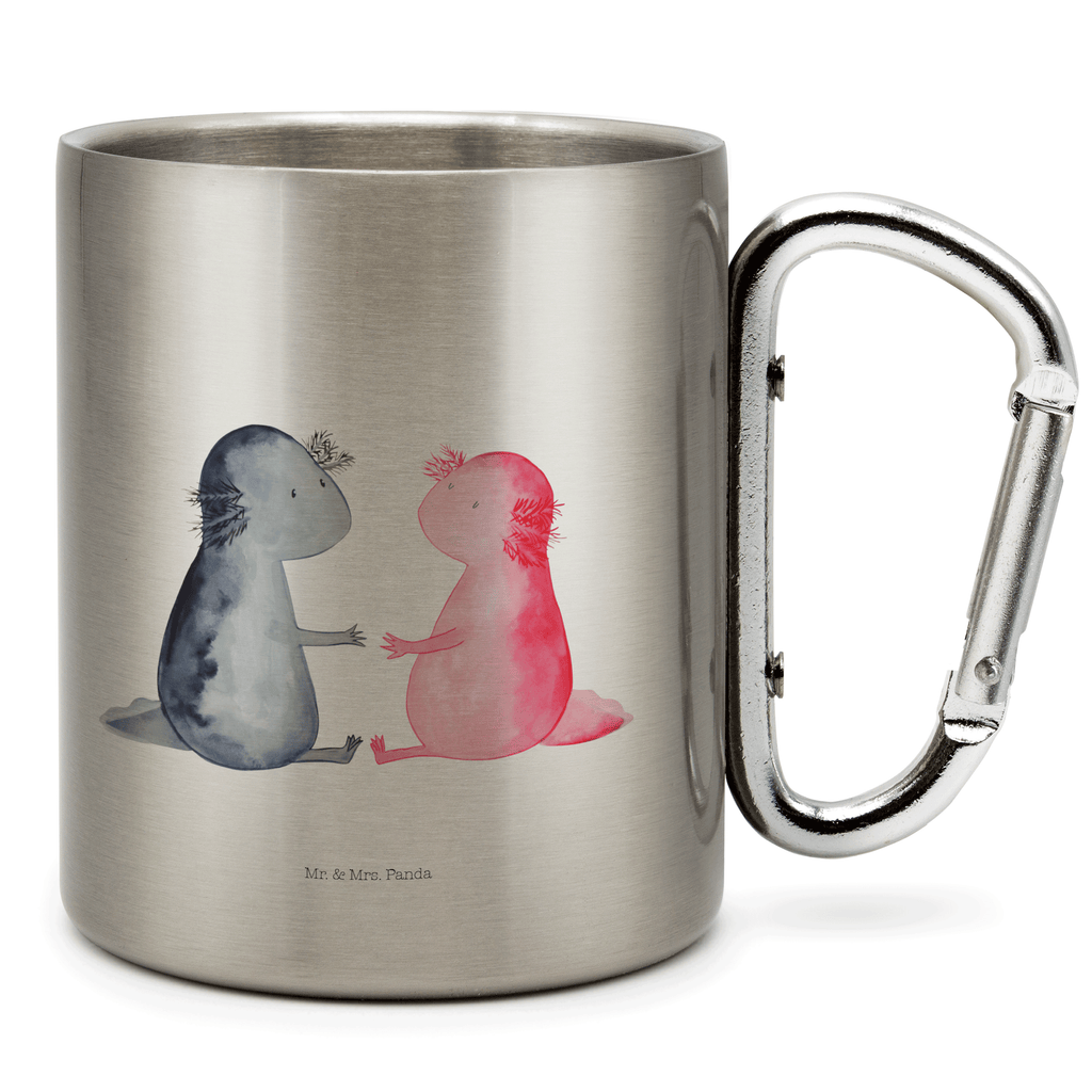 Edelstahlbecher Axolotl Liebe Edelstahltasse, Karabiner, Edelstahlbecher, Outdoor, Camping, Tasse, Becher, Axolotl, Molch, Axolot, Schwanzlurch, Lurch, Lurche, Liebe, große Liebe, Liebesbeweis, Freund, Verlobter, Ehemann, Jahrestag, Valentinstag