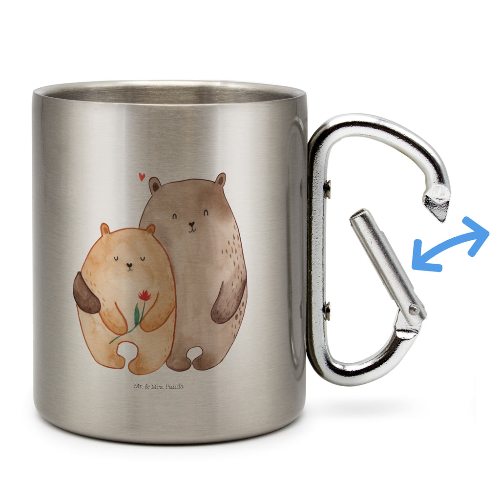 Edelstahlbecher Bären Liebe Edelstahltasse, Karabiner, Edelstahlbecher, Outdoor, Camping, Tasse, Becher, Liebe, Partner, Freund, Freundin, Ehemann, Ehefrau, Heiraten, Verlobung, Heiratsantrag, Liebesgeschenk, Jahrestag, Hocheitstag, Verliebt, Verlobt, Verheiratet, Geschenk Freundin, Geschenk Freund, Liebesbeweis, Hochzeitstag, Geschenk Hochzeit, Bären, Bärchen, Bär