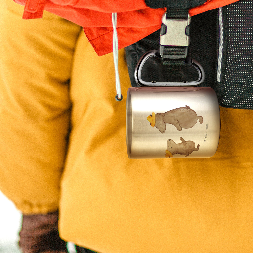 Edelstahlbecher Bären mit Hut Edelstahltasse, Karabiner, Edelstahlbecher, Outdoor, Camping, Tasse, Becher, Familie, Vatertag, Muttertag, Bruder, Schwester, Mama, Papa, Oma, Opa, Bär, Bären, Vater, Papi, Paps, Dad, Daddy, Lieblingsmensch, Sohn, Söhne, Kind, Kinder, Vater-Sohn, Family, Vorbild