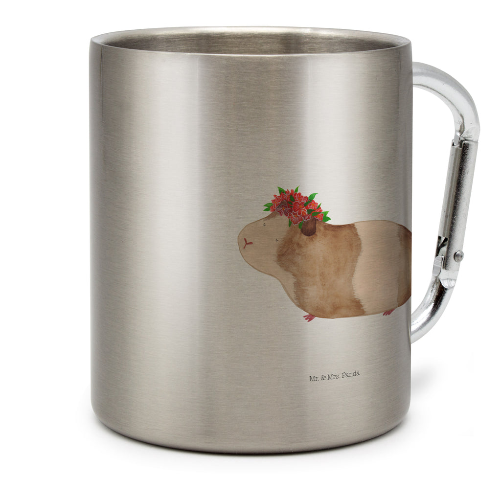 Edelstahlbecher Meerschweinchen weise Edelstahltasse, Karabiner, Edelstahlbecher, Outdoor, Camping, Tasse, Becher, Tiermotive, Gute Laune, lustige Sprüche, Tiere, Meerschweinchen, Meerie, Meeries, Wunder, Blumenkind, Realität, Spruch, Weisheit, Motivation, Wunderland