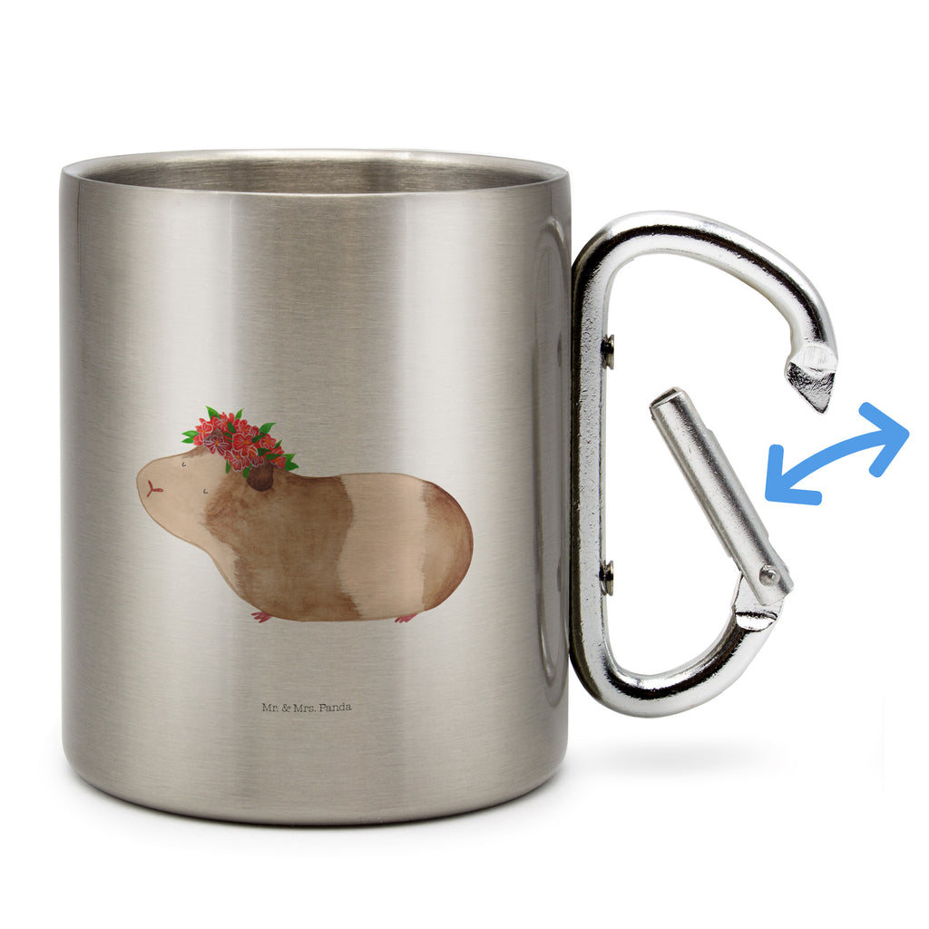 Edelstahlbecher Meerschweinchen weise Edelstahltasse, Karabiner, Edelstahlbecher, Outdoor, Camping, Tasse, Becher, Tiermotive, Gute Laune, lustige Sprüche, Tiere, Meerschweinchen, Meerie, Meeries, Wunder, Blumenkind, Realität, Spruch, Weisheit, Motivation, Wunderland