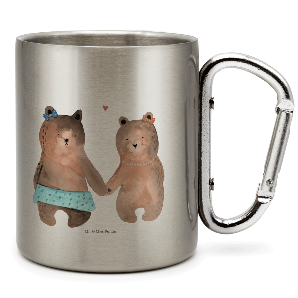 Edelstahlbecher Bär Freundin Edelstahltasse, Karabiner, Edelstahlbecher, Outdoor, Camping, Tasse, Becher, Bär, Teddy, Teddybär, Bär Freundin Beste Freund Liebe Liebesbeweis Verliebt Kumpel Kumpeliene