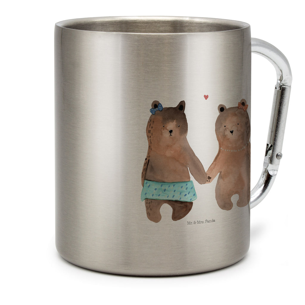 Edelstahlbecher Bär Freundin Edelstahltasse, Karabiner, Edelstahlbecher, Outdoor, Camping, Tasse, Becher, Bär, Teddy, Teddybär, Bär Freundin Beste Freund Liebe Liebesbeweis Verliebt Kumpel Kumpeliene