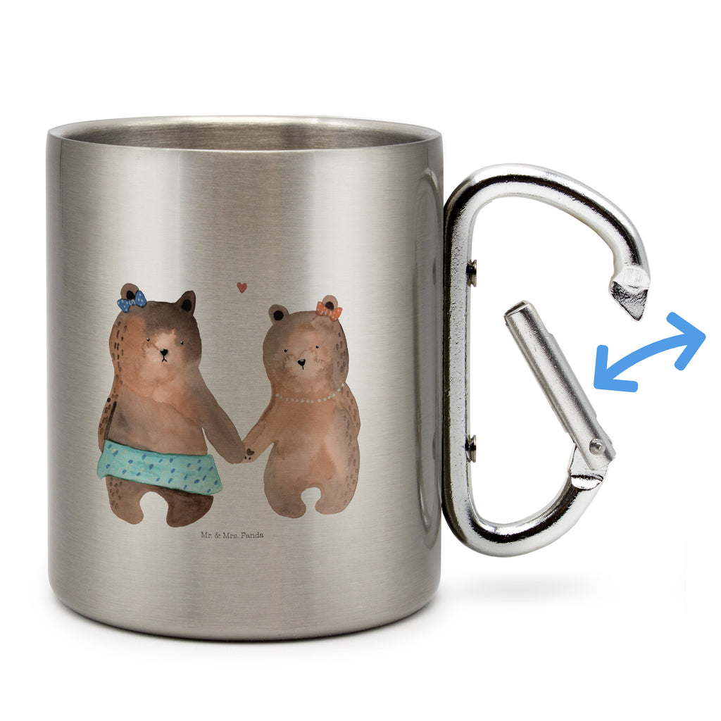 Edelstahlbecher Bär Freundin Edelstahltasse, Karabiner, Edelstahlbecher, Outdoor, Camping, Tasse, Becher, Bär, Teddy, Teddybär, Bär Freundin Beste Freund Liebe Liebesbeweis Verliebt Kumpel Kumpeliene