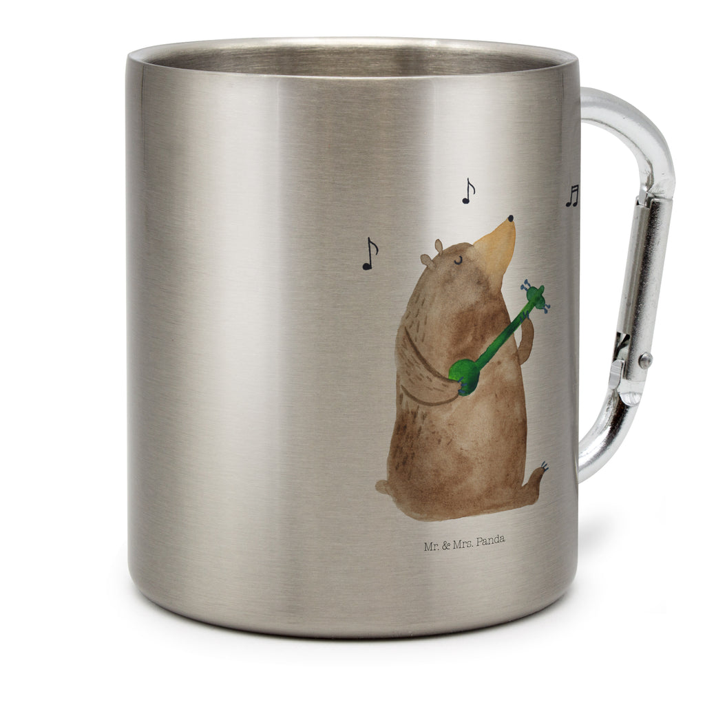 Edelstahlbecher Bär Lied Edelstahltasse, Karabiner, Edelstahlbecher, Outdoor, Camping, Tasse, Becher, Bär, Teddy, Teddybär, Bärchen, Bear, Liebeslied, Lied, Song, Valentinstag, Valentine, Geschenk, Partner, Liebe, Freundin, Frau, Herz, Spruch