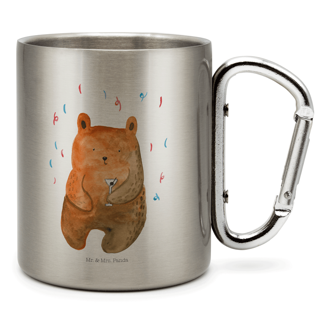 Edelstahlbecher Bär Party Edelstahltasse, Karabiner, Edelstahlbecher, Outdoor, Camping, Tasse, Becher, Bär, Teddy, Teddybär, Geburtstag, Geburtstagsgeschenk, Geschenk, Party, Feiern, Abfeiern, Mitbringsel, Gute Laune, Lustig