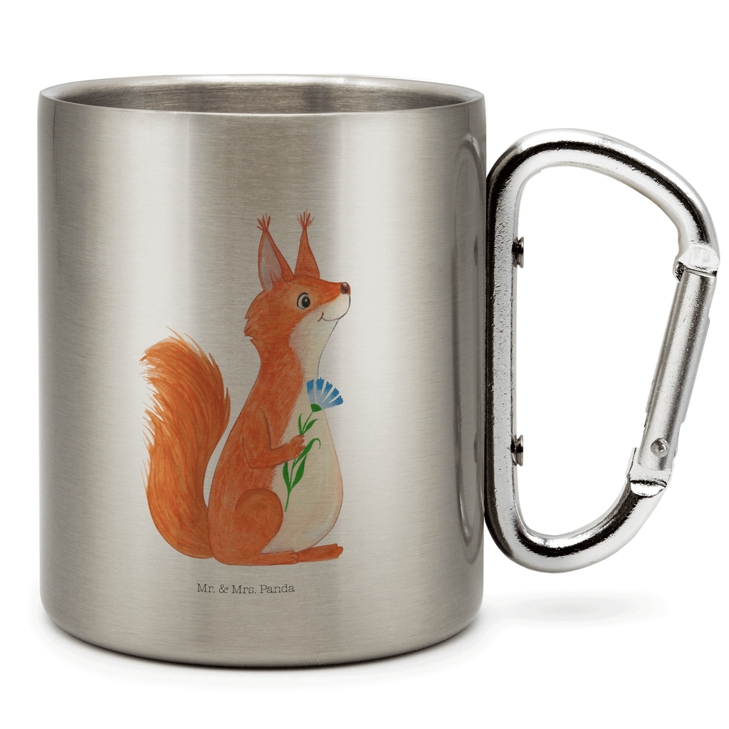 Edelstahlbecher Eichhörnchen Blume Edelstahltasse, Karabiner, Edelstahlbecher, Outdoor, Camping, Tasse, Becher, Tiermotive, Gute Laune, lustige Sprüche, Tiere, Eichhörnchen, Eichhorn, Spruch positiv, Lachen, Spaß, Motivation Sprüche, Motivation Bilder, glücklich Spruch, Spruch Deko
