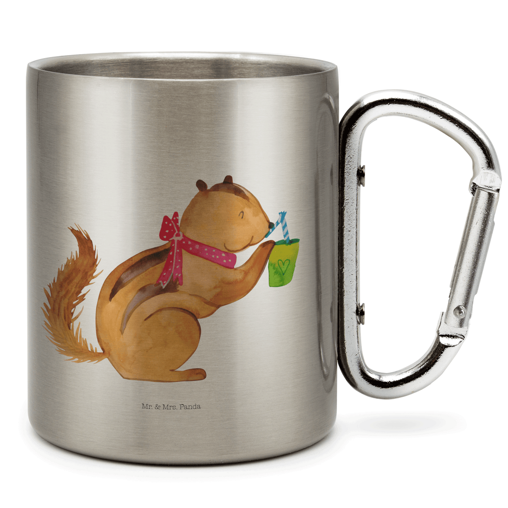 Edelstahlbecher Eichhörnchen Smoothie Edelstahltasse, Karabiner, Edelstahlbecher, Outdoor, Camping, Tasse, Becher, Tiermotive, Gute Laune, lustige Sprüche, Tiere, Green Smoothies, Diät, Abnehmen, Streifenhörnchen, Eichhörnchen