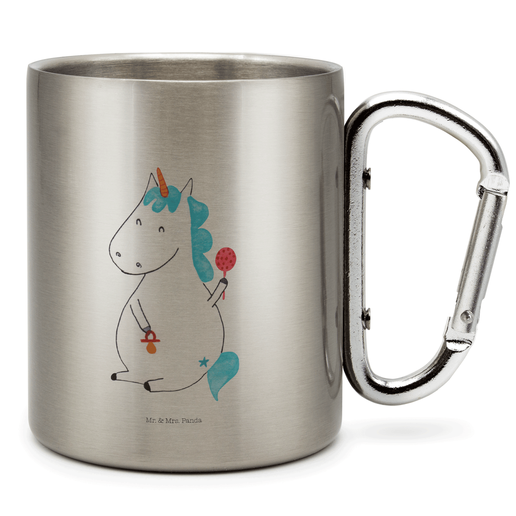 Edelstahlbecher Einhorn Baby Edelstahltasse, Karabiner, Edelstahlbecher, Outdoor, Camping, Tasse, Becher, Einhorn, Einhörner, Einhorn Deko, Pegasus, Unicorn, Mutter, Geburt, Geburtstag, erstes Kind, Baby, Babyglück, Nachwuchs, Eltern, Party, Kind, Schnuller