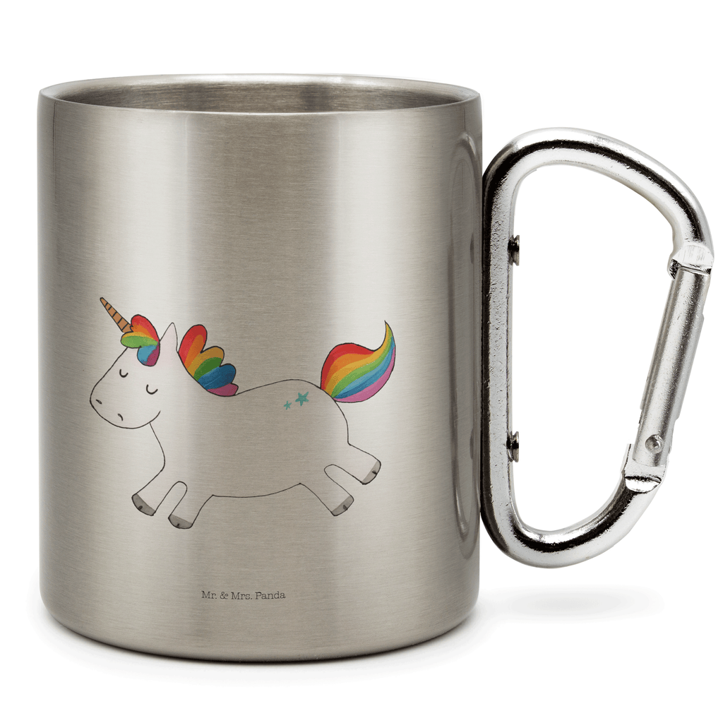 Edelstahlbecher Einhorn Happy Edelstahltasse, Karabiner, Edelstahlbecher, Outdoor, Camping, Tasse, Becher, Einhorn, Einhörner, Einhorn Deko, Pegasus, Unicorn, glücklich, fröhlich, Spaß, Freude, Lebensfreude, witzig, spannend, Lächeln, Lachen