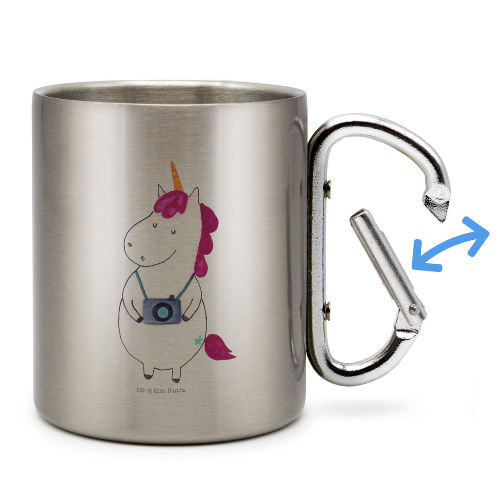 Edelstahlbecher Einhorn Fotograf Edelstahltasse, Karabiner, Edelstahlbecher, Outdoor, Camping, Tasse, Becher, Einhorn, Einhörner, Einhorn Deko, Pegasus, Unicorn, Fotograf, Fotografie, Kamera, Reisen, Weltreise, Weltenbummler, Urlaub, Tourist, Kurztrip, Reise, Städtereise