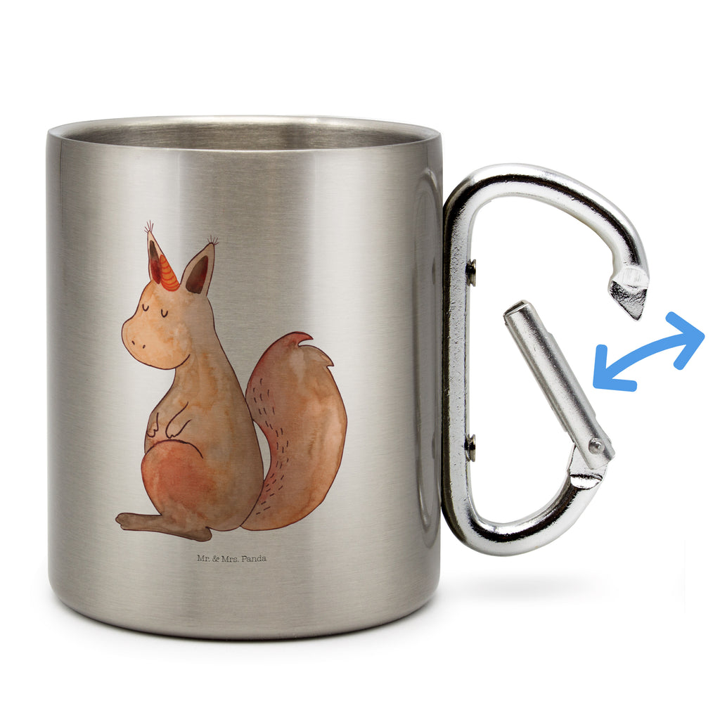 Edelstahlbecher Einhörnchen Glaube Edelstahltasse, Karabiner, Edelstahlbecher, Outdoor, Camping, Tasse, Becher, Einhorn, Einhörner, Einhorn Deko, Pegasus, Unicorn, Einhörnchen, Eichhörnchen, Eichhorn
