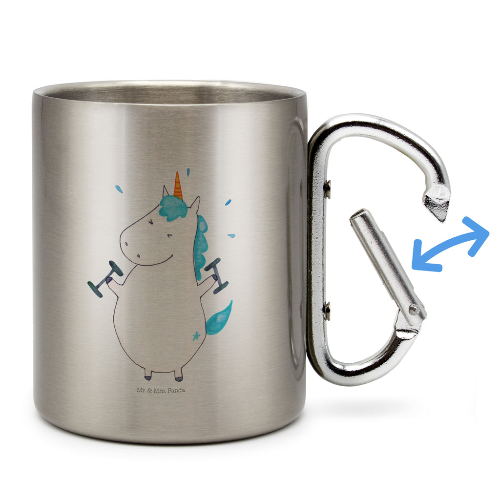 Edelstahlbecher Einhorn Fitness Edelstahltasse, Karabiner, Edelstahlbecher, Outdoor, Camping, Tasse, Becher, Einhorn, Einhörner, Einhorn Deko, Pegasus, Unicorn, Gym, Fitness, Fitnessstudio, Diät, Abnehmen, Sport, Pumpen, Geräte, Sixpack