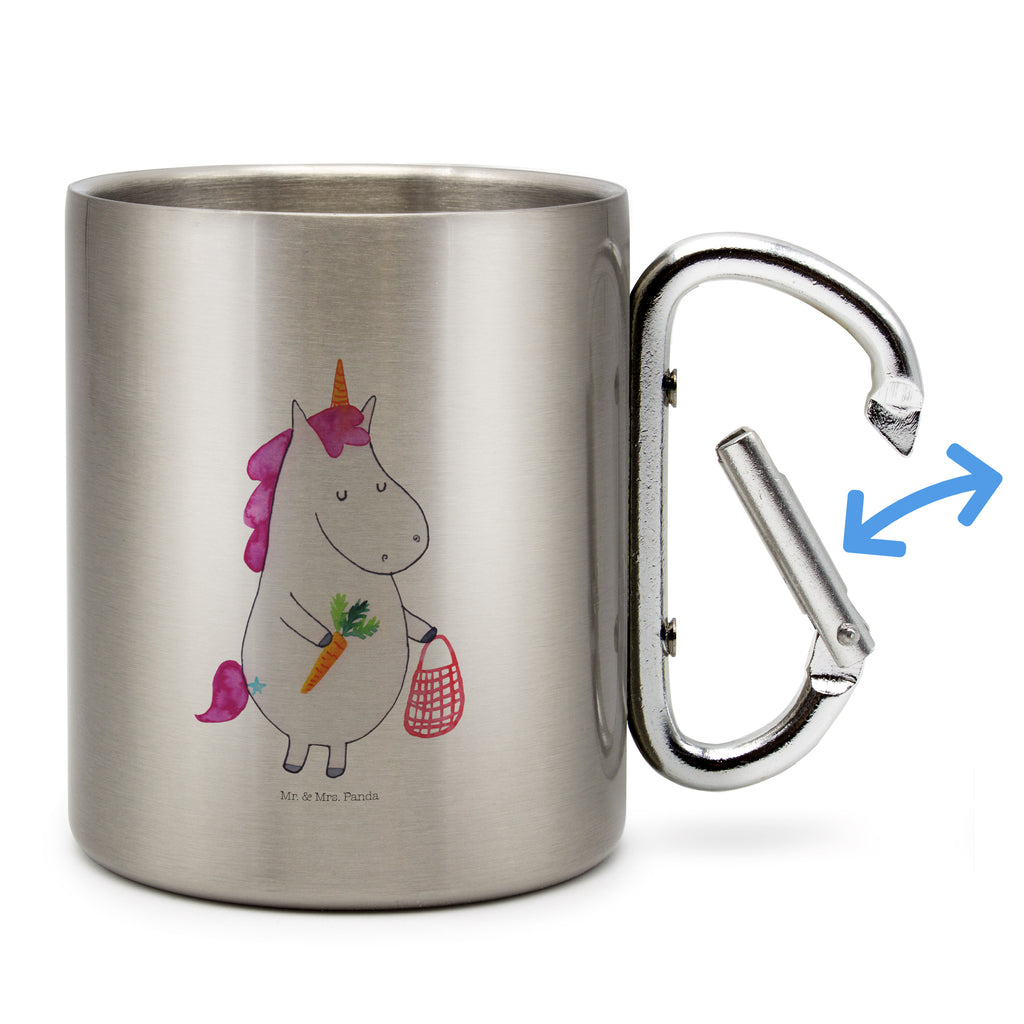 Edelstahlbecher Einhorn Gemüse Edelstahltasse, Karabiner, Edelstahlbecher, Outdoor, Camping, Tasse, Becher, Einhorn, Einhörner, Einhorn Deko, Pegasus, Unicorn, Biomarkt, Bio, Gemüse, Wochenmarkt