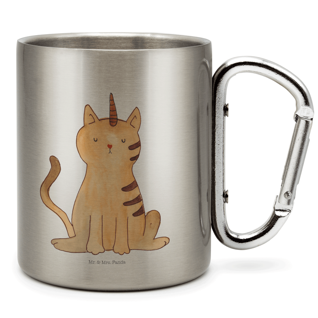 Edelstahlbecher Einhorn Katze Edelstahltasse, Karabiner, Edelstahlbecher, Outdoor, Camping, Tasse, Becher, Einhorn, Einhörner, Einhorn Deko, Pegasus, Unicorn, Katzer, Mieze, Regenbogen, Glitzer, Einhornpower, Erwachsenwerden, Katze, Katzenhorn, Einhornkatze, Kittyhorn