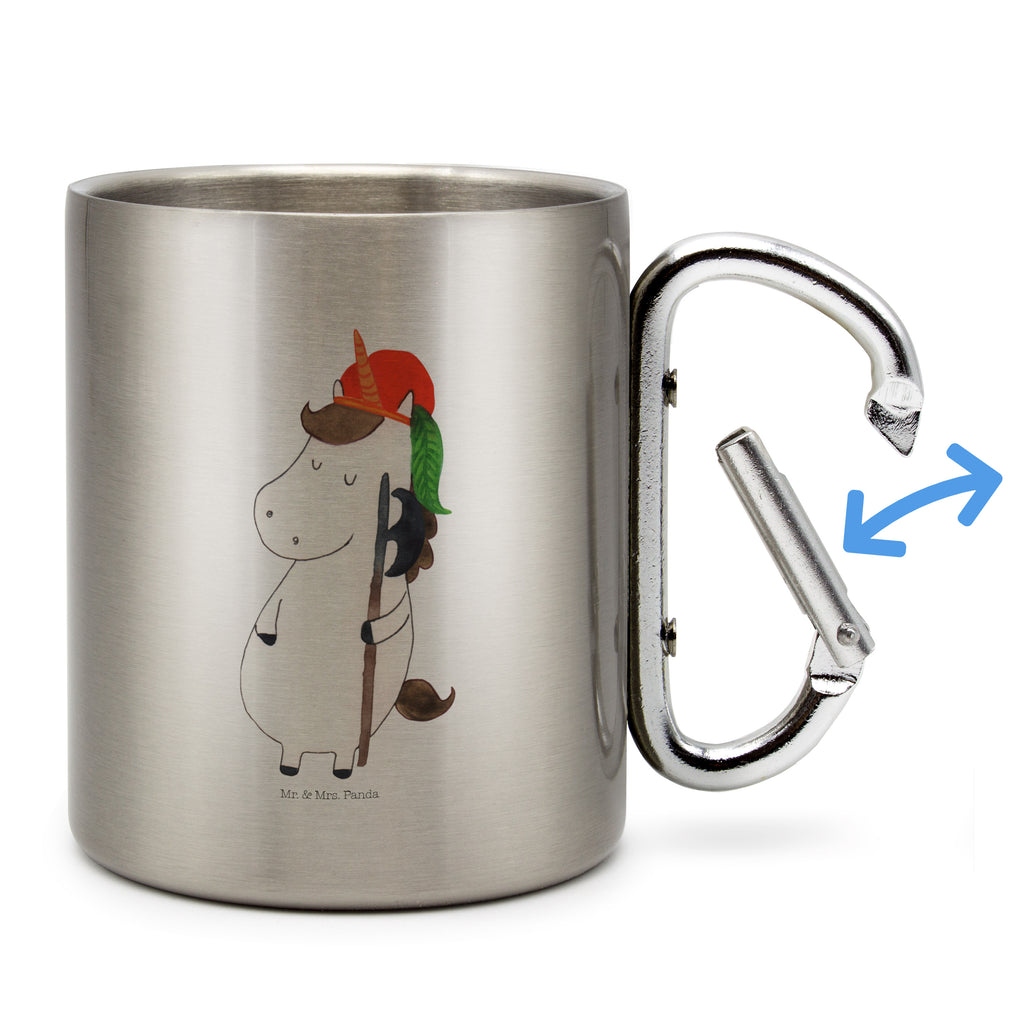 Edelstahlbecher Einhorn Bube Edelstahltasse, Karabiner, Edelstahlbecher, Outdoor, Camping, Tasse, Becher, Einhorn, Einhörner, Einhorn Deko, Pegasus, Unicorn, Bube, Mittelalter
