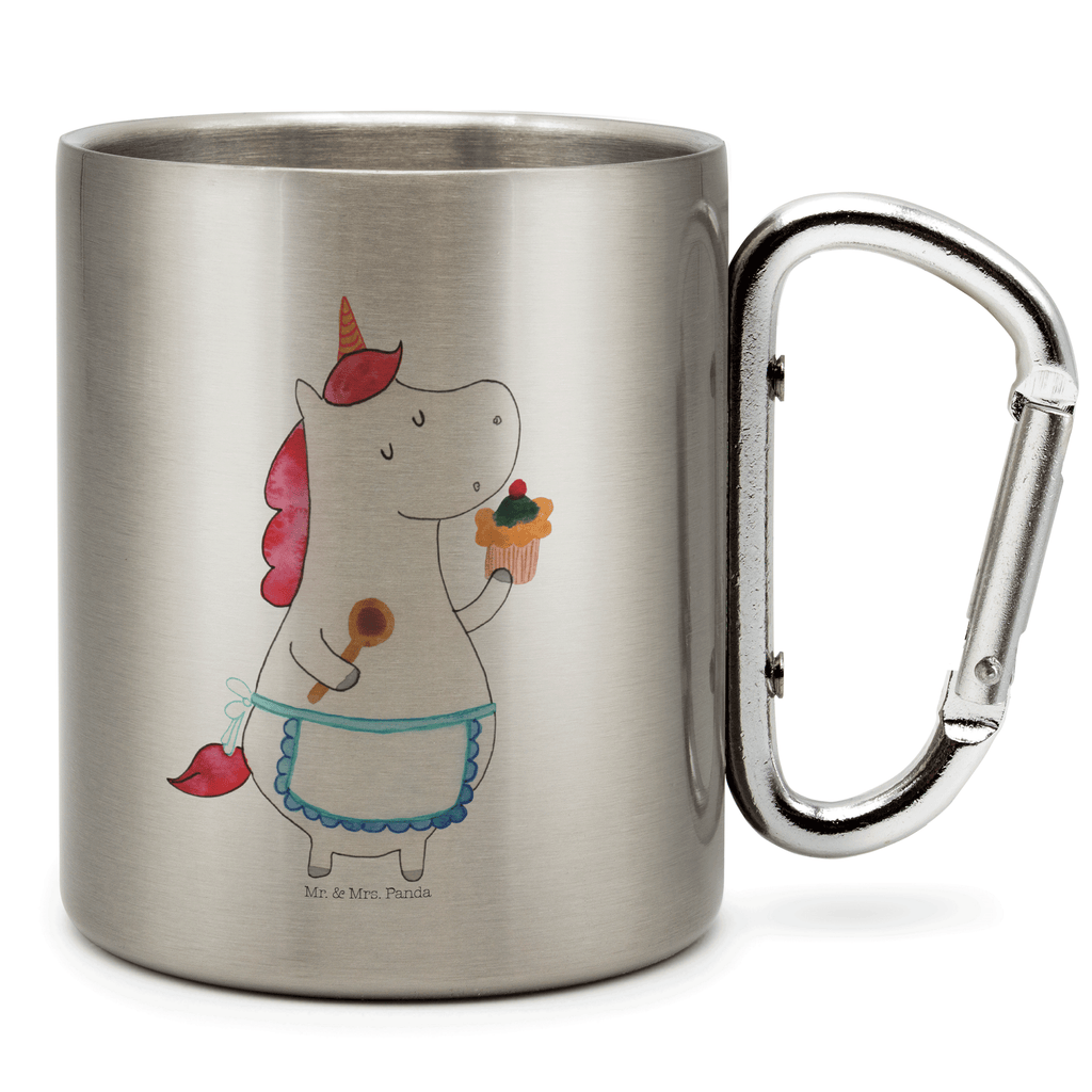 Edelstahlbecher Einhorn Küchenfee Edelstahltasse, Karabiner, Edelstahlbecher, Outdoor, Camping, Tasse, Becher, Einhorn, Einhörner, Einhorn Deko, Pegasus, Unicorn, backen, Muffin, Motivation, Träumer, träumen, Bäckerin, Hobbykoch, Koch, Torte, Kuchen