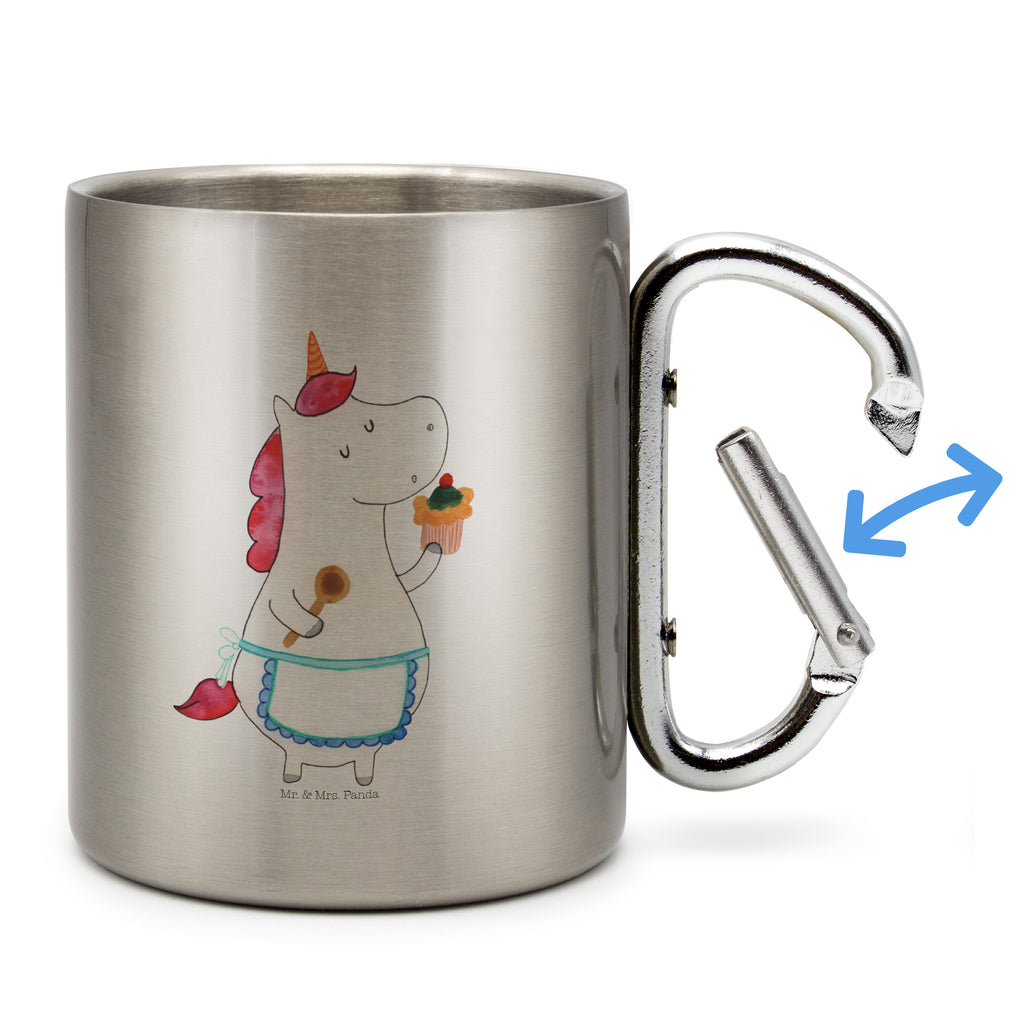Edelstahlbecher Einhorn Küchenfee Edelstahltasse, Karabiner, Edelstahlbecher, Outdoor, Camping, Tasse, Becher, Einhorn, Einhörner, Einhorn Deko, Pegasus, Unicorn, backen, Muffin, Motivation, Träumer, träumen, Bäckerin, Hobbykoch, Koch, Torte, Kuchen