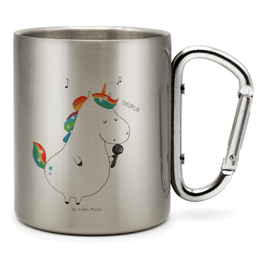 Edelstahlbecher Einhorn Sänger Edelstahltasse, Karabiner, Edelstahlbecher, Outdoor, Camping, Tasse, Becher, Einhorn, Einhörner, Einhorn Deko, Pegasus, Unicorn, Glitzer, Konfetti, Party, Geburtstag, Feier, Fest, Disco, Sängerin, Sänger, Freundin