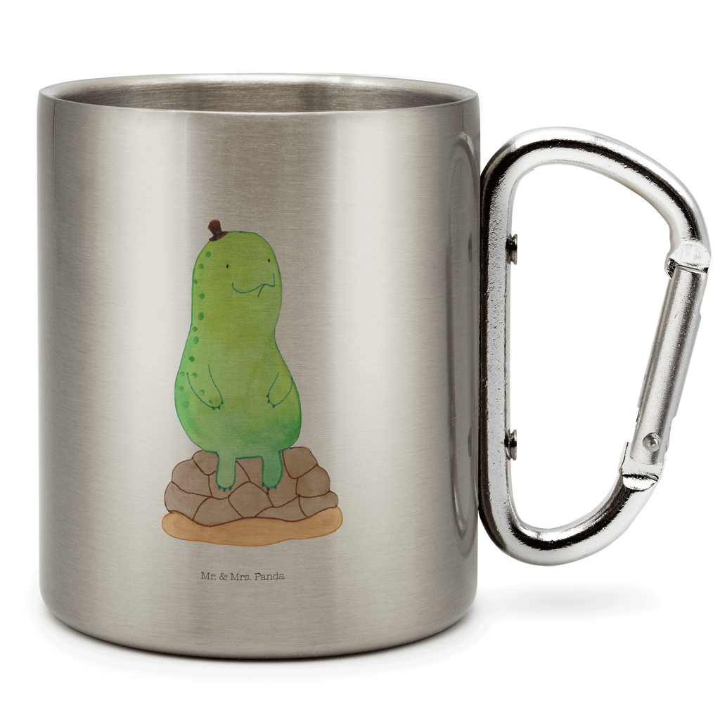 Edelstahlbecher Schildkröte pausiert Edelstahltasse, Karabiner, Edelstahlbecher, Outdoor, Camping, Tasse, Becher, Schildkröte, Achtsamkeit, Entschleunigen, achtsam