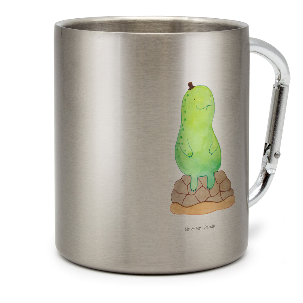 Edelstahlbecher Schildkröte pausiert Edelstahltasse, Karabiner, Edelstahlbecher, Outdoor, Camping, Tasse, Becher, Schildkröte, Achtsamkeit, Entschleunigen, achtsam