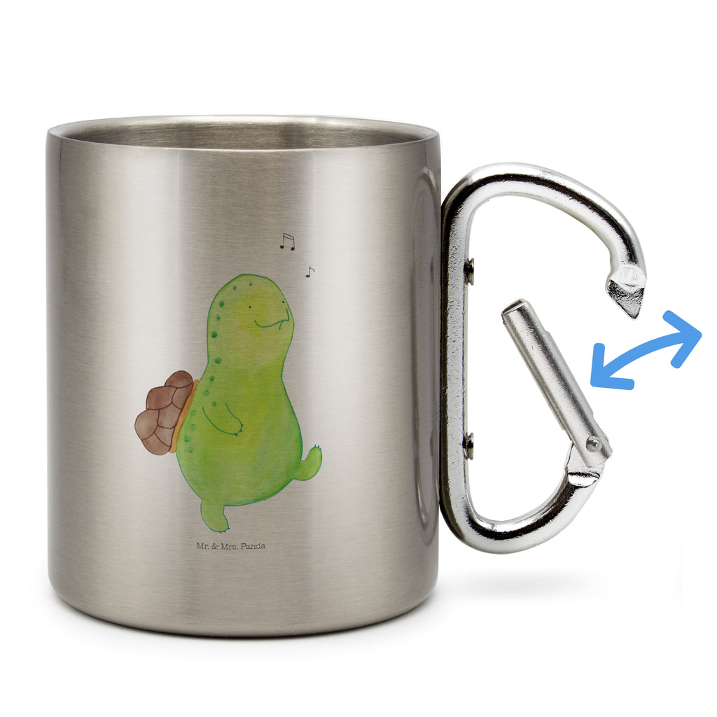 Edelstahlbecher Schildkröte pfeift Edelstahltasse, Karabiner, Edelstahlbecher, Outdoor, Camping, Tasse, Becher, Schildkröte, Schildi, Schildkröten, fröhlich, Glück, Motivation, Lebensfreude, Depression, Trennung, Neuanfang