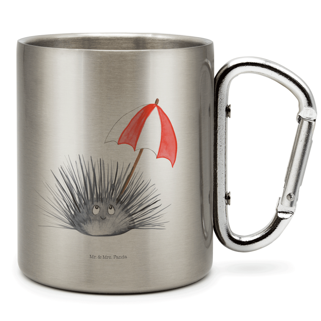 Edelstahlbecher Seeigel Edelstahltasse, Karabiner, Edelstahlbecher, Outdoor, Camping, Tasse, Becher, Meerestiere, Meer, Urlaub, Seeigel, Achtsamkeit, Selbstakzeptanz, Selbstliebe, Hier und Jetzt, Leben, Lebe