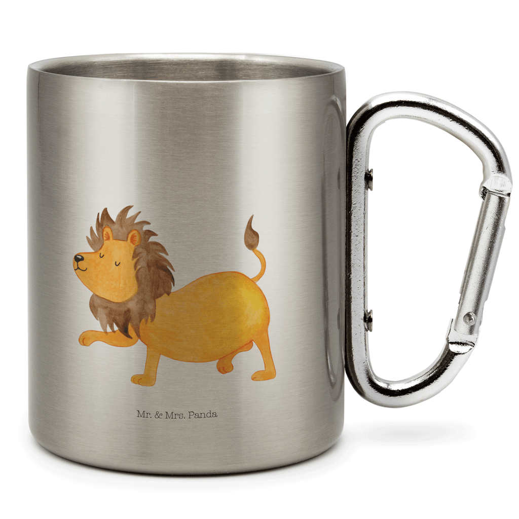 Edelstahlbecher Sternzeichen Löwe Edelstahltasse, Karabiner, Edelstahlbecher, Outdoor, Camping, Tasse, Becher, Tierkreiszeichen, Sternzeichen, Horoskop, Astrologie, Aszendent, Löwe Geschenk, Löwe Sternzeichen, Geschenk Juli, Geburtstag Juli, Geschenk August, Geburtstag August, König der Tiere