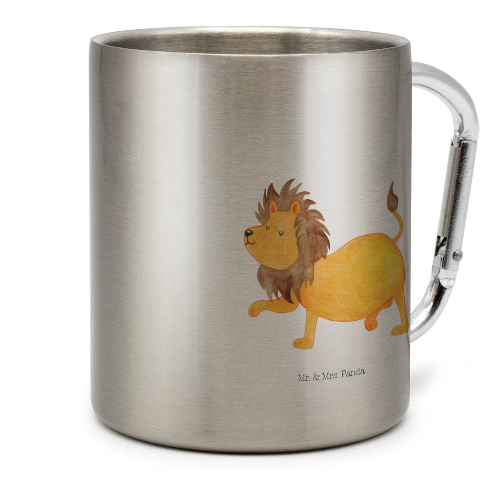 Edelstahlbecher Sternzeichen Löwe Edelstahltasse, Karabiner, Edelstahlbecher, Outdoor, Camping, Tasse, Becher, Tierkreiszeichen, Sternzeichen, Horoskop, Astrologie, Aszendent, Löwe Geschenk, Löwe Sternzeichen, Geschenk Juli, Geburtstag Juli, Geschenk August, Geburtstag August, König der Tiere