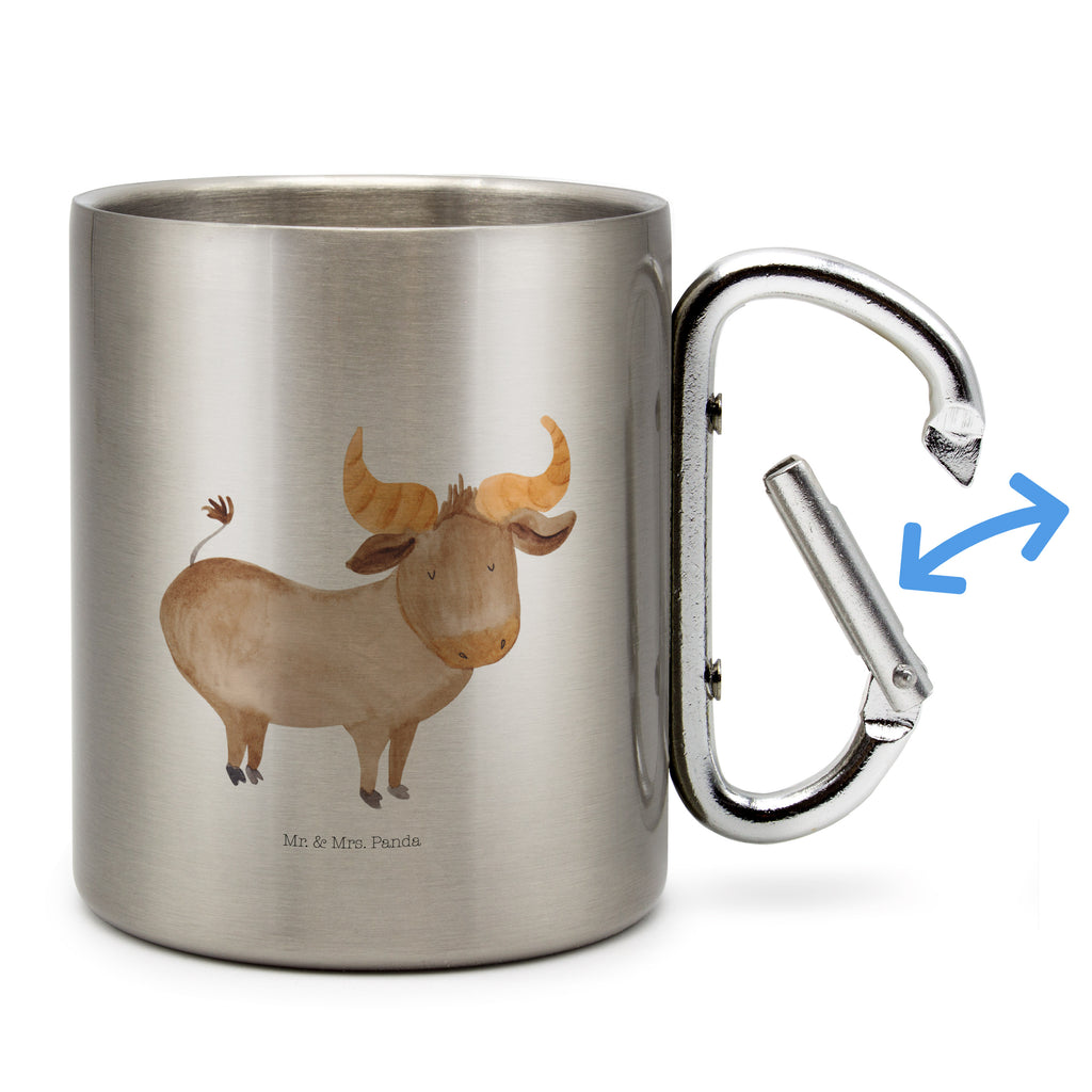 Edelstahlbecher Sternzeichen Stier Edelstahltasse, Karabiner, Edelstahlbecher, Outdoor, Camping, Tasse, Becher, Tierkreiszeichen, Sternzeichen, Horoskop, Astrologie, Aszendent, Stier, Stier Geschenk, Stier Sternzeichen, Geschenk Mai, Geschenk April, Geburtstag Mai, Geburtstag April, Rind, Ochse