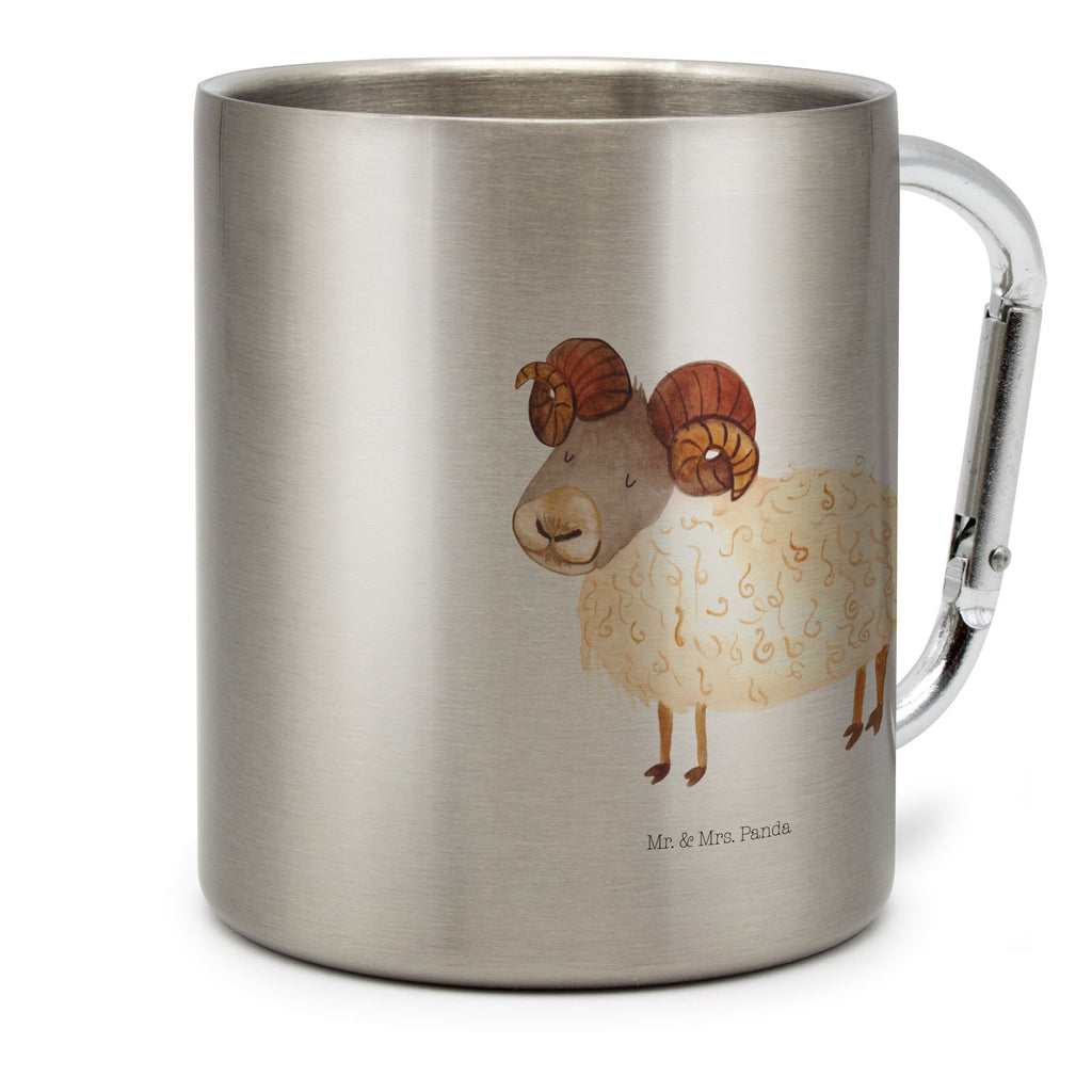 Edelstahlbecher Sternzeichen Widder Edelstahltasse, Karabiner, Edelstahlbecher, Outdoor, Camping, Tasse, Becher, Tierkreiszeichen, Sternzeichen, Horoskop, Astrologie, Aszendent, Widder Geschenk, Widder Sternzeichen, Geschenk März, Geschenk April, Geburtstag März, Geburtstag April, Bock, Schafbock