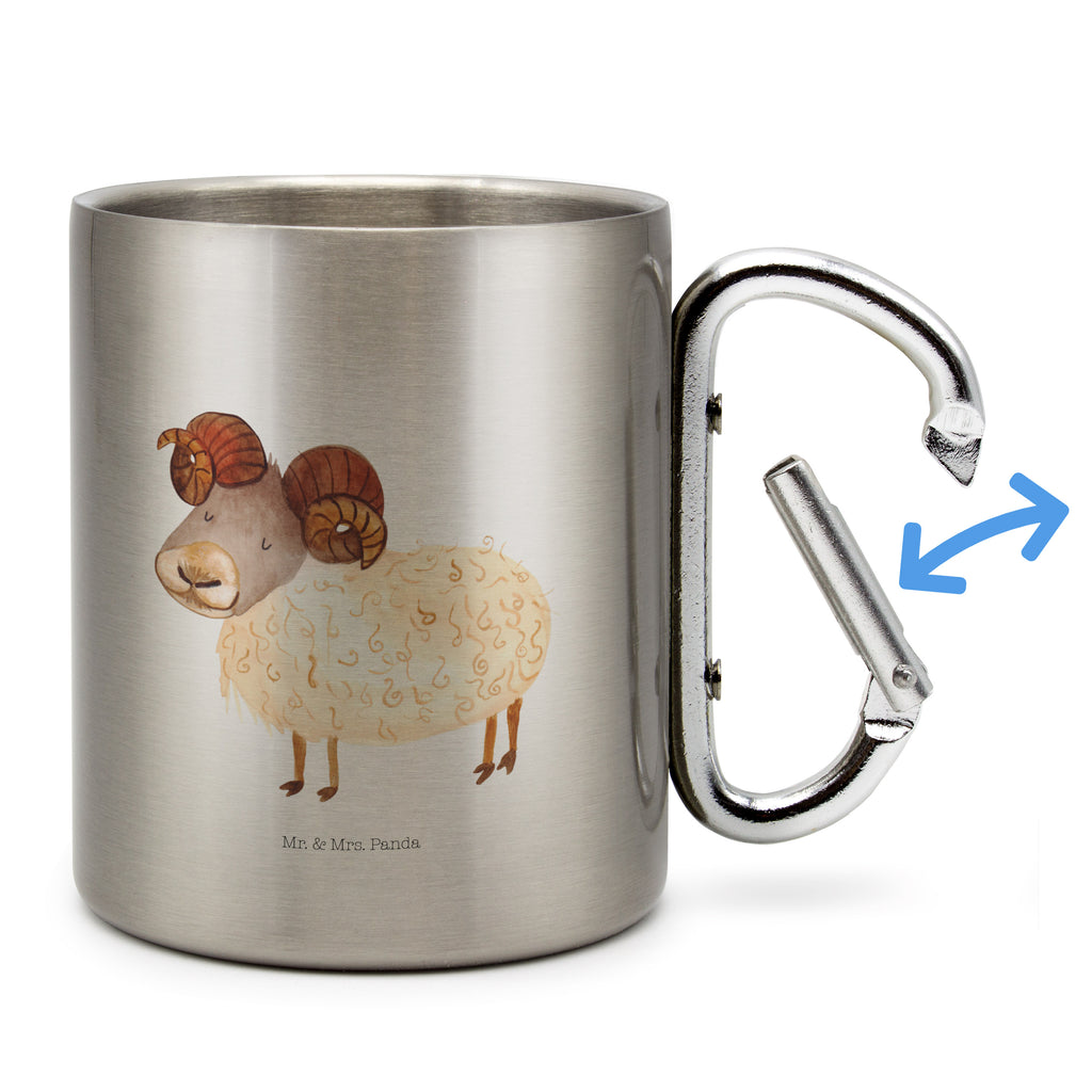 Edelstahlbecher Sternzeichen Widder Edelstahltasse, Karabiner, Edelstahlbecher, Outdoor, Camping, Tasse, Becher, Tierkreiszeichen, Sternzeichen, Horoskop, Astrologie, Aszendent, Widder Geschenk, Widder Sternzeichen, Geschenk März, Geschenk April, Geburtstag März, Geburtstag April, Bock, Schafbock