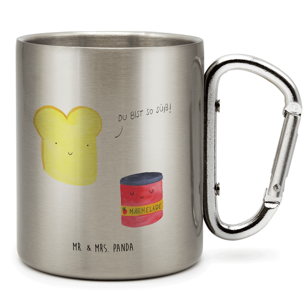 Edelstahlbecher Toast & Marmelade Edelstahltasse, Karabiner, Edelstahlbecher, Outdoor, Camping, Tasse, Becher, Tiermotive, Gute Laune, lustige Sprüche, Tiere, Toast, Marmelade, Dreamteam, süße Postkarte, süß, Küche Deko, Küche Spruch, Frühstück Einladung, Brot, Toastbrot