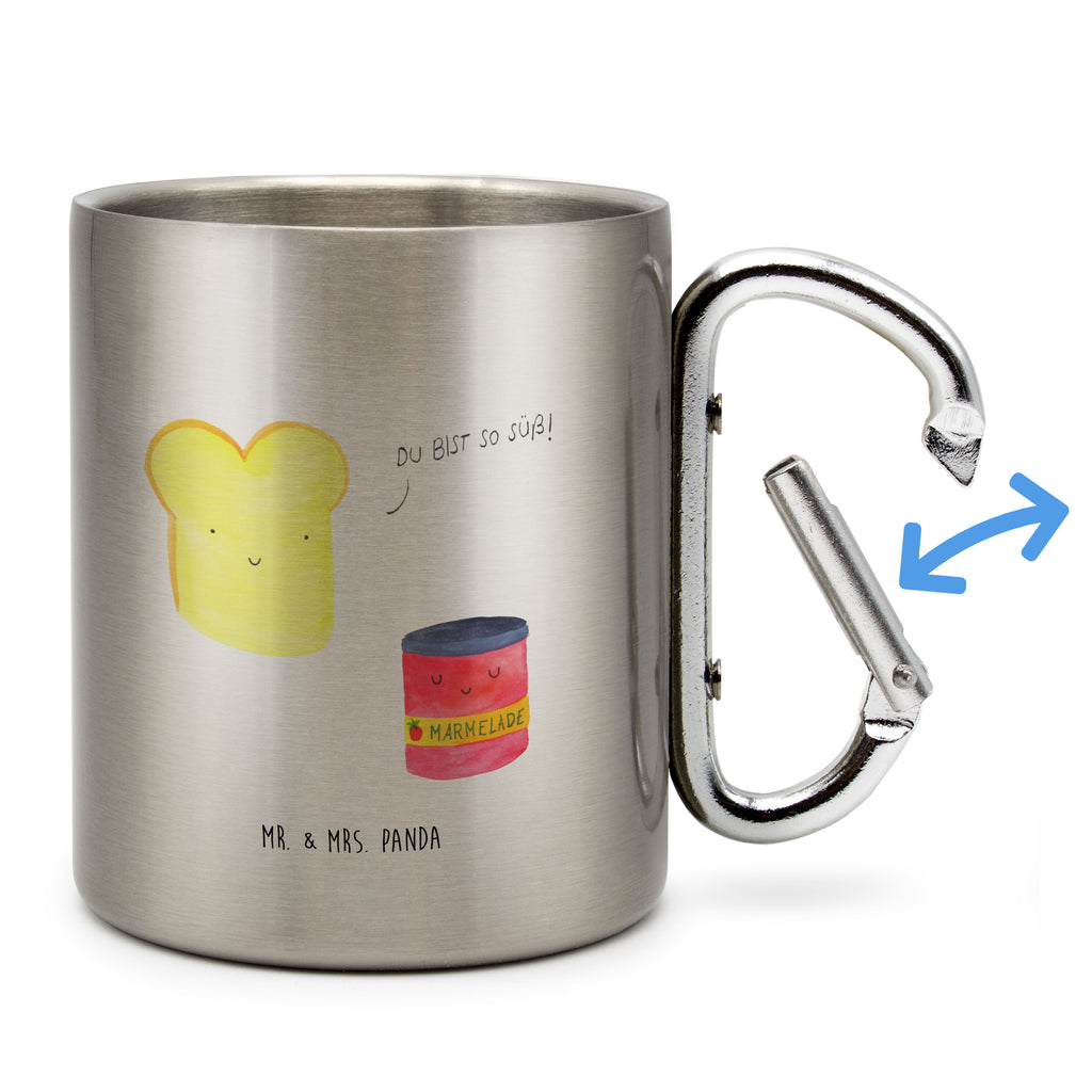 Edelstahlbecher Toast & Marmelade Edelstahltasse, Karabiner, Edelstahlbecher, Outdoor, Camping, Tasse, Becher, Tiermotive, Gute Laune, lustige Sprüche, Tiere, Toast, Marmelade, Dreamteam, süße Postkarte, süß, Küche Deko, Küche Spruch, Frühstück Einladung, Brot, Toastbrot