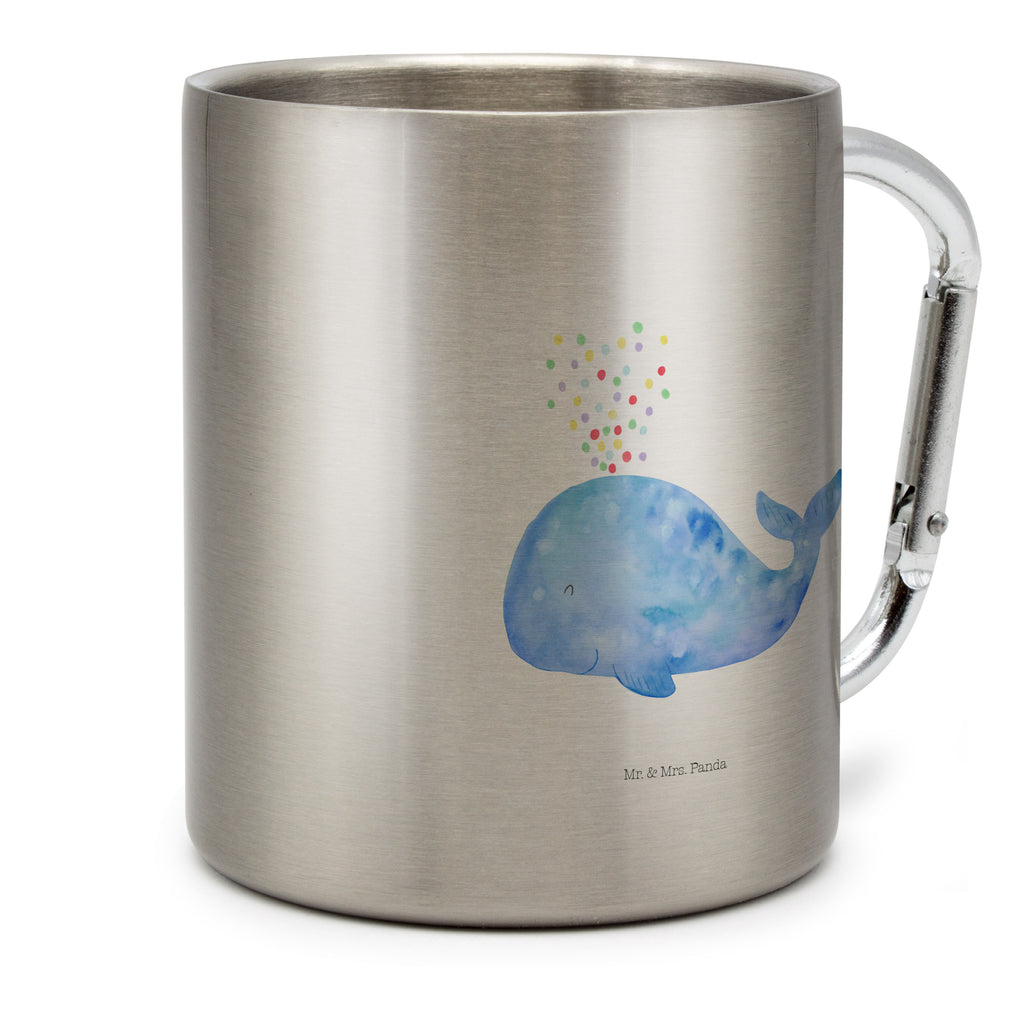 Edelstahlbecher Wal Konfetti Edelstahltasse, Karabiner, Edelstahlbecher, Outdoor, Camping, Tasse, Becher, Meerestiere, Meer, Urlaub, Wal, Konfetti, Wale, Motivation, Neuanfang, Trennung, Diät, Abnehmen, Neustart, Lebensabschnitt, Geburtstag