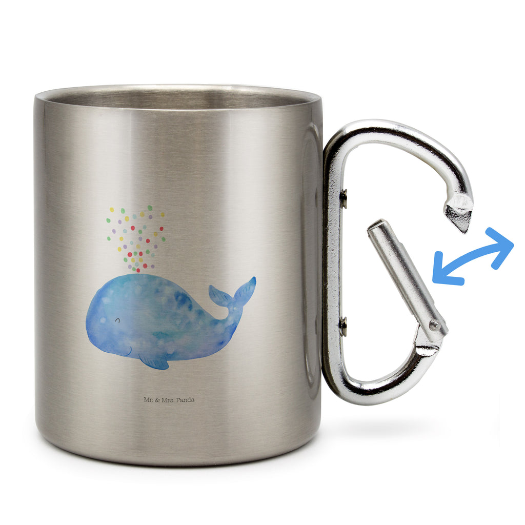 Edelstahlbecher Wal Konfetti Edelstahltasse, Karabiner, Edelstahlbecher, Outdoor, Camping, Tasse, Becher, Meerestiere, Meer, Urlaub, Wal, Konfetti, Wale, Motivation, Neuanfang, Trennung, Diät, Abnehmen, Neustart, Lebensabschnitt, Geburtstag